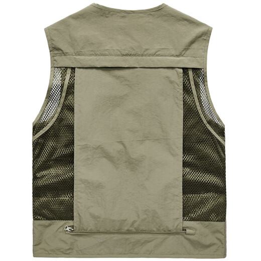 JP men's vest multi-pocket reporter photography vest fishing thin casual horse clip 8188 khaki XL (suitable for 140 Jin [Jin equals 0.5 kg]-155 Jin [Jin equals 0.5 kg])