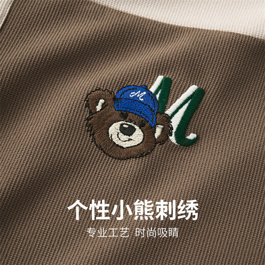 马克华菲【小熊刺绣】短袖POLO衫男25春夏新款潮流休闲百搭宽松短袖POLO 701卡其 2XL