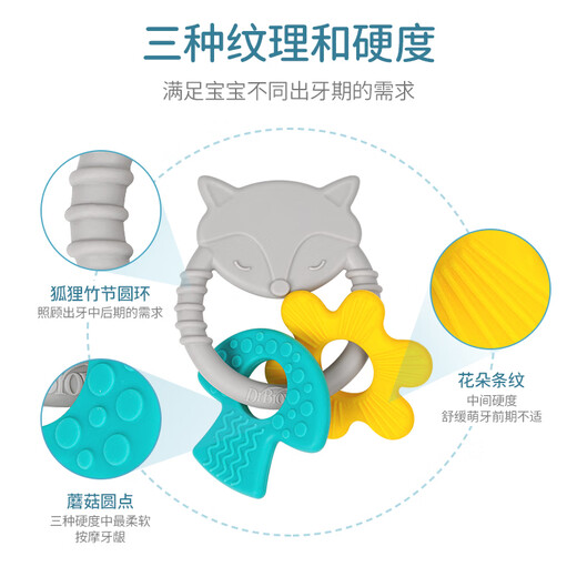 Dr. Brown Baby Teether, Bonnie Rabbit Animal Teether, Fun Teether, Full Silicone, Chewable Teething Glue, Multifunctional Fox