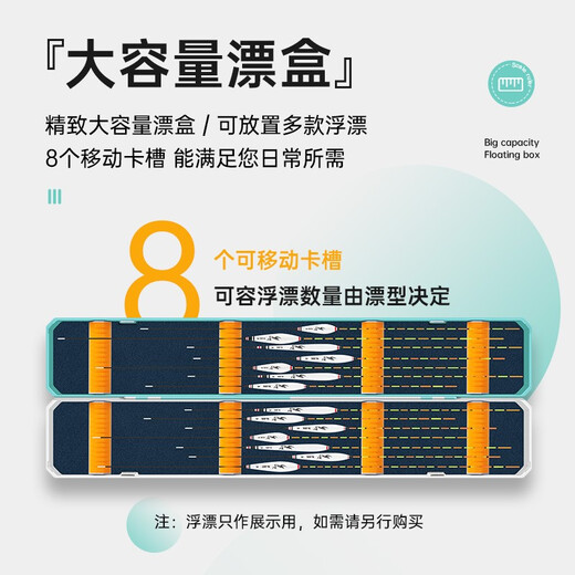 Guangwei (GW) blue and white fish float box ABS material silicone card slot single layer double-sided float box fishing equipment accessories large capacity 55cm float box