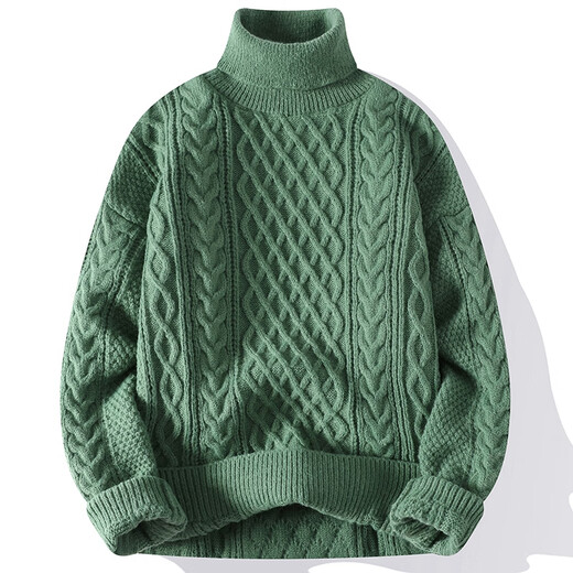 
FANQI thick thread hand knitted sweater jacket turtleneck men's winter thickened base sweater teenager 7157 khaki [regular] L [recommended 110-130 Jin [Jin equals 0.5 kg]]