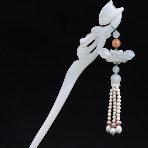 Kamalun (KAMALUN) jade tassel hairpin ancient style hair accessories jade hairpin hairpin birthday Chinese Valentine's Day gift for girlfriend and wife ghostwriting greeting card contact customer service