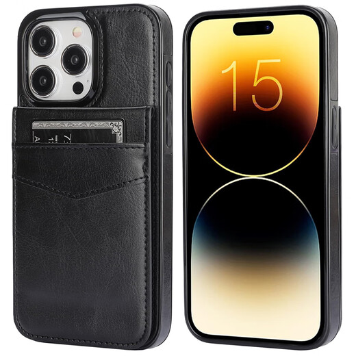 ONEAGREE solid color bracket for iPhone15/16 Pro max mobile phone case Apple 11/12/13/14 card case cross-border trendy brand 16e practical and simple brown iPhone12 Pro Max