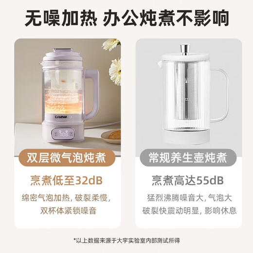 Daewoo (DAEWOO) 1.5L health pot glass flower teapot titanium chassis fully automatic teapot tea boiler kettle constant temperature electric kettle YS12D purple standard