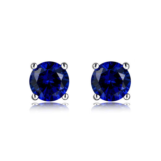 Sapphire earrings, 925 silver inlaid with colored sapphire corundum, tanzanite plated, elegant Korean women, a pair of blue earrings