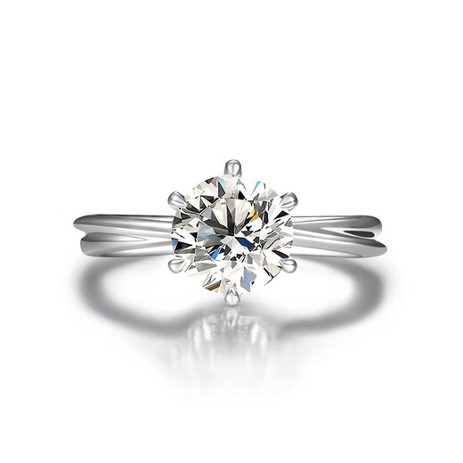 AVHE platinum diamond ring PT950 six-claw twist arm torus ring cultivated diamond real diamond women's wedding gift Chinese Valentine's Day platinum twist arm torus-30 points diamond 9-20 circle can be consulted