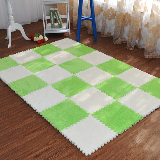Zhonghong foam puzzle carpet covers the whole tatami bedroom, children's game mat, suede splicing carpet, EVA can be cut and customized, princess large area single piece, white 31*31CM, small piece, single color