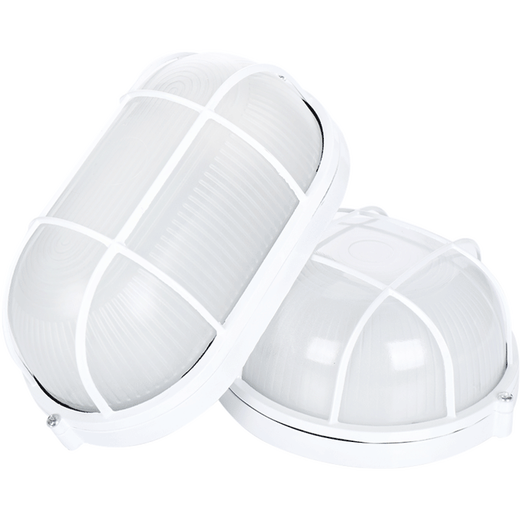 Junhong LED explosion-proof lamp waterproof lamp moisture-proof lamp all-aluminum three-proof lamp bathroom balcony warehouse factory lampshade outdoor lamp wall lamp ceiling lamp all-aluminum medium oval + 18Wled light bulb