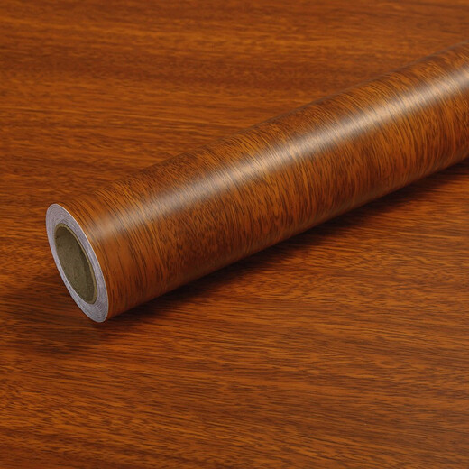 Fiber non-woven thickened wood grain stickers waterproof self-adhesive self-adhesive furniture renovation stickers color-changing Chinese brown imitation wood stickers Merbau wood 3 meters long * 0.4 meters wide