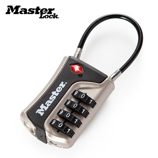 玛斯特（MasterLock）可调密码锁出国户外旅行箱包防盗挂锁TSA数字字母时尚外观4697 香槟色数字款
