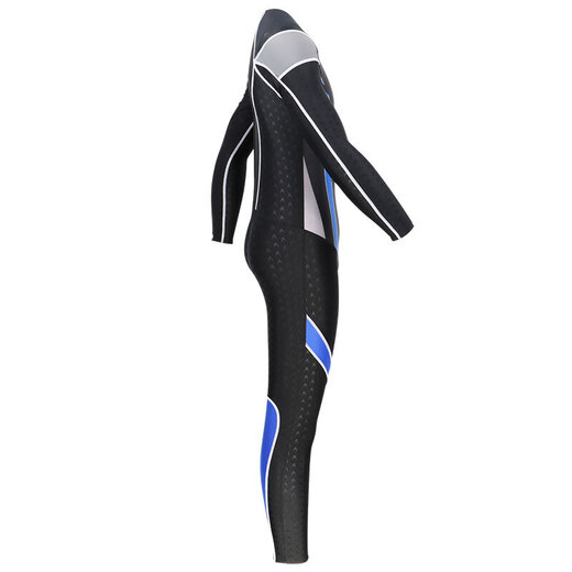 YINGFA swimsuit men's swimsuit racing sharkskin one-piece full-body swimsuit sunshade and warmth children's adult swimsuit for men and women blue XXL