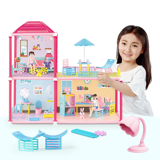 Kleiner kreativer Geschäftsmann zu Hause, Beibei Xiong, erleuchtet gute Freunde, Traum-Weltraum-Serie, Kinder und Mädchen, Bausteine, DIY, handmontiert, Stielspielzeug, Herz, See, Stadt, Spielhaus, Geschenk, BS7707