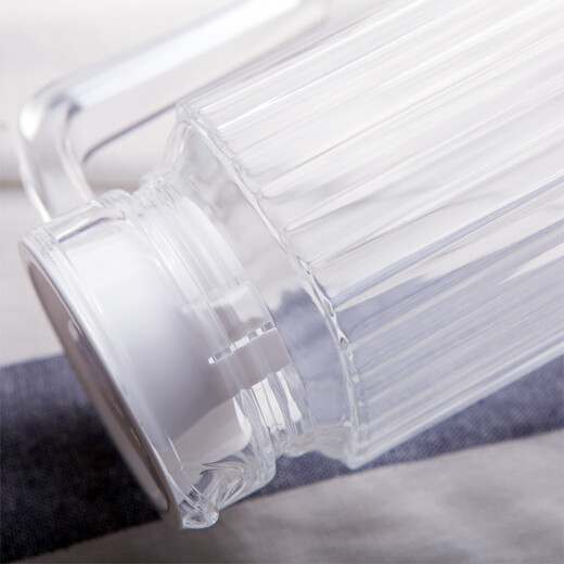 VTyee cold kettle glass cold kettle bottle large capacity explosion-proof household heat-resistant high temperature cool white set striped kettle 1100ml