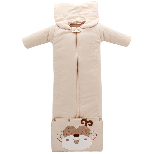 Bamile Baby Sleeping Bag, Children's Anti-Kick Quilt, Baby's Removable Sleeves, Extended Color Cotton Autumn and Winter Blanket, Thick Autumn and Winter Style, 0-20 Degrees, 130CM (Total Length of Sleeping Bag, Suitable for 1-5 Years Old Baby)