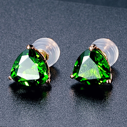 Ouchini Jewelry 0.48ct diopside stud earrings 18K rose gold set with colored gemstones simple earrings Out of stock and need to be customized (7-10 working days)
