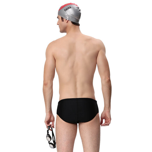 YINGFA Calzoncillos de natación para Hombres Calzoncillos de natación Calzoncillos de natación de Entrenamiento Triangulares de Carreras para Hombres 9109-1 Negro 2XL (Circunferencia de Cintura Recomendada 80-86 cm)