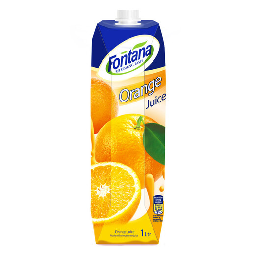 Imported from Mediterranean Cyprus Fontana (Fontana) orange juice 100% pure juice 1L*4 bottles juice drink full box gift box