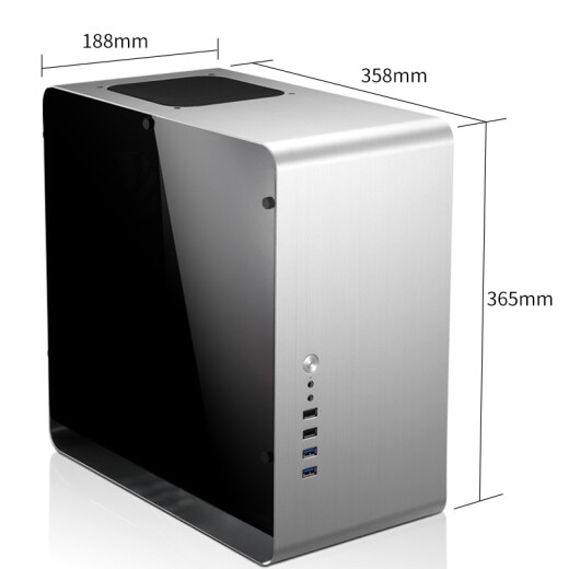 JONSBO UMX3 side transparent version silver MINI-MATX chassis (supports MATX motherboard/aluminum shell/ATX power supply/5.0 thickness tempered glass side panel)