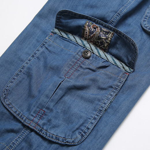 Aixclasic Summer Brand Jeans Herren Shorts Sieben-Punkte-Mehrfach-Pocket-Werkzeuge losen, gerade Kleidung mit großer Größe im Freien Dünnmodell 753-2 (Teil 1) 33 Authentische Theke
