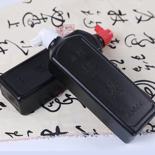 Red Star Red Star Ink Series Red Star Ink Ink Special for Calligraphy Premium Oil Smoke Ink Medium Thick Super Thick Chinese Painting Splash Ink Study Four Treasures Rice Paper Works Writing Brush Ink Red Star Ink 450cc