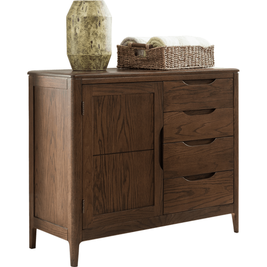 Womu Solid Wood Side Cabinet American Solid Wood New Chinese Restaurant Cabinet Simple Cupboard Modern Side Cabinet with Door Side Cabinet [FS-1104 New]