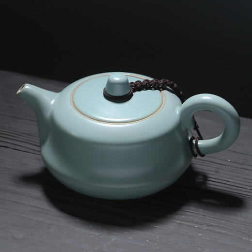 Su's Ceramics Ru Kiln Tea Set Zhongyi Teapot Opening Piece Can Grow Gold Thread One Pot Two Teacups Complete Kung Fu Tea Set J0137