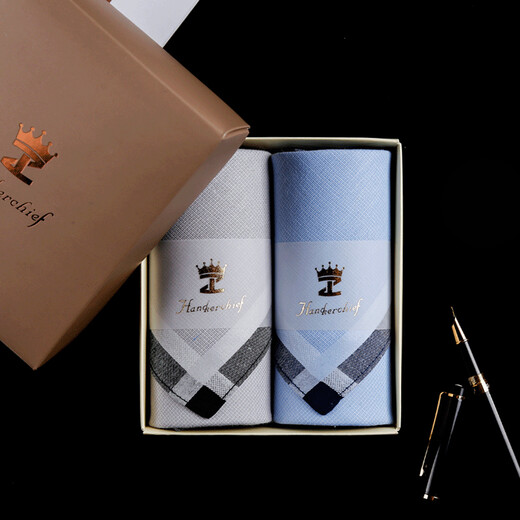 Zeluo ancient style handkerchief for men's cotton sweat-absorbing handkerchief for men's gift square scarf for sweat-resistant environmentally friendly and simple souvenir gift box handkerchief Moisturize: beige (independent envelope bag packaging).