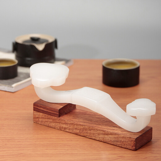 Tianxia Jade Family Jade Auspicious Ruyi Decoration Home Living Room Office Decoration Housewarming Elders Teacher's Day Gift Auspicious Ruyi (Double-headed Ruyi)