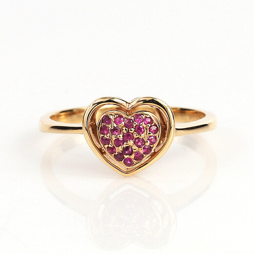 Yuzhi 1 item 1 certificate 1 shot 18K gold natural ruby love ring with certificate holiday gift in stock 0.135 carat No. 13