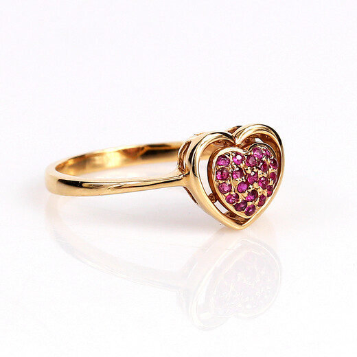 Yuzhi 1 item 1 certificate 1 shot 18K gold natural ruby love ring with certificate holiday gift in stock 0.135 carat No. 13