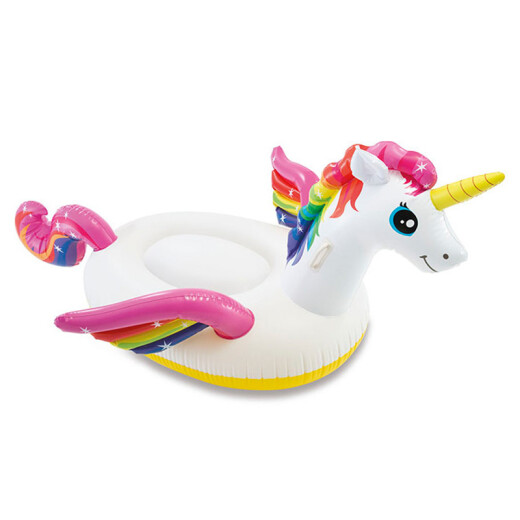 INTEX57561 Unicorn inflatable mount swimming ring adult inflatable toy floating bed thickened water children's mount