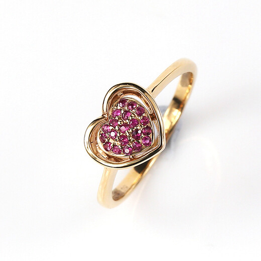 Yuzhi 1 item 1 certificate 1 shot 18K gold natural ruby love ring with certificate holiday gift in stock 0.135 carat No. 13