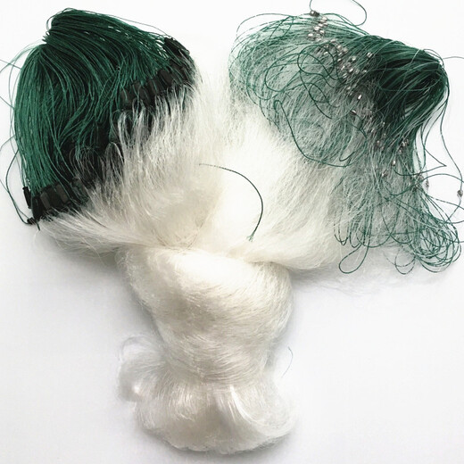 Huaiyu 1.5-3 meters strong wire mesh three-layer net fishing net fishing net sticky fishing net three-layer fishing net fish net 1.5 meters 3 fingers 100 meters white silk three-layer net