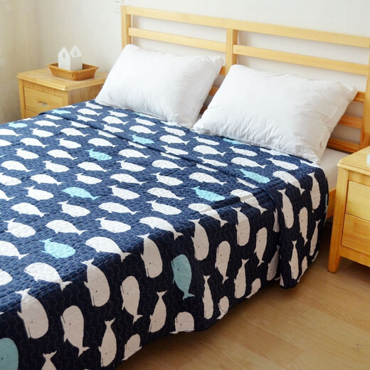 Yun color quilt quilt, double air-conditioned quilt, summer cooling quilt, washable bed cover, single piece autumn and winter cushion quilt, red flowers and green willows, 90cmx200cm (single bed cover)