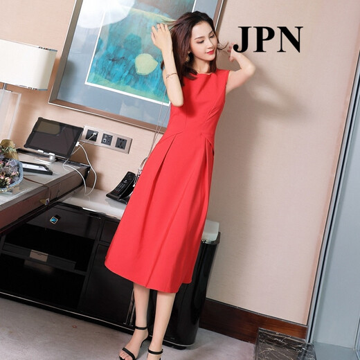 JPN Hong Kong trendy sleeveless dress for women 2025 new temperament goddess Fan Mingyuan party vest skirt A-line skirt summer white dress M