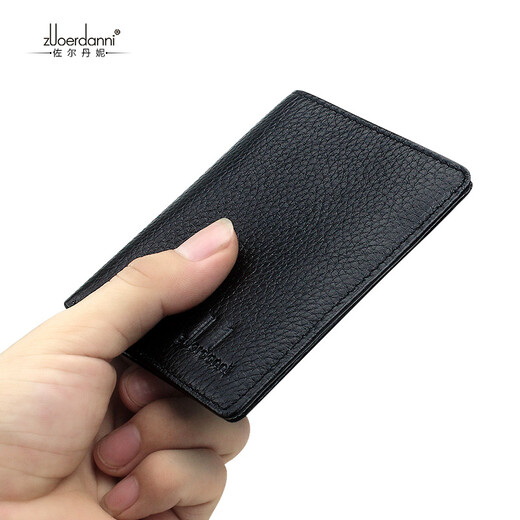 Zordani Wallet Herren Kurzer Student Ultra-dünn koreanische Version Mini Mini Wallet Echtes Leder Multi-Card vertikaler Kartenbeutel A185 Gelb