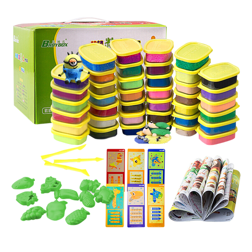 【7成新】贝博氏彩泥超轻粘土儿童手工彩泥黏土太空泥玩具DIY套装36色彩泥+4色