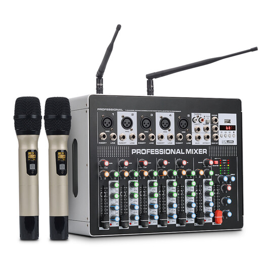 TKL TC-08 professional mixer with power amplifier all-in-one machine with wireless microphone high-power outdoor stage audio set conference room speaker home KTV reverberation effect mixer with power amplifier