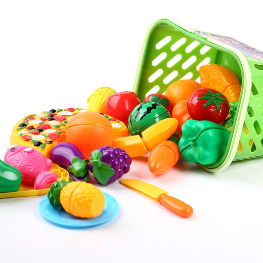 Leti Children's Toys Simulation Play House Toys Vegetables and Fruits Pizza Cake Cutting Toys Girls Kids Kitchen Cooking Toys Baby Cutting Fruit Set Birthday Gift