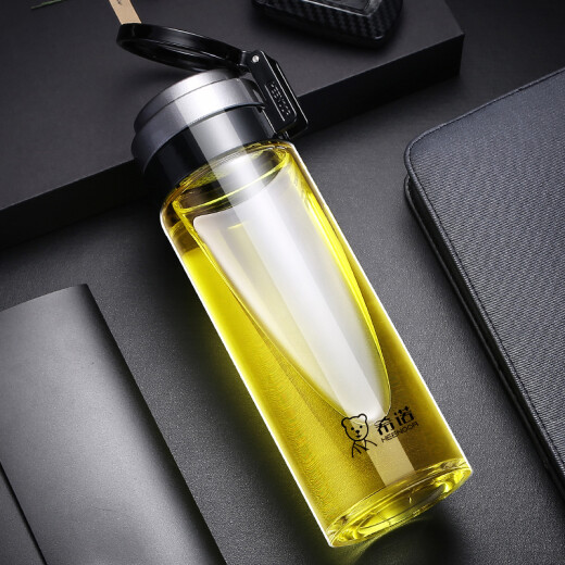Heenoor Glassbecher Einschicht-Hebering großer Kapazität Wasserbecher Wärme-resistenter Filter tragbarer Tee-Tee Tasse Kristall Tasse 695 ml [zusätzliche große Kapazität]
