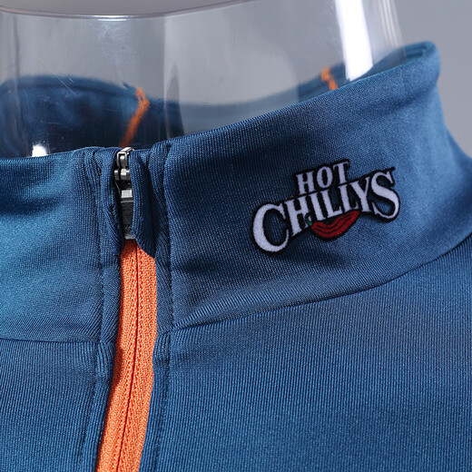 HOTCHILLYS红辣椒秋冬户外男士8K磨毛保暖拉领抓绒运动滑雪登山抑菌排汗内衣 湖蓝色HCA9925 XXL