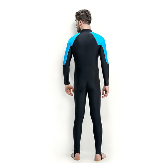 Yingfa (yingfa) full body one-piece long-sleeved sunshade suit, waterproof mother suit, swim suit, wet suit, men's jellyfish suit, lake blue L