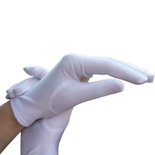 
Huichuang Etiquette Gloves for men and women thin spandex black and white high marble jewelry gold store salesperson gloves stretch gloves performance white gloves white one size 10 pairs