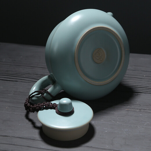 Su's Ceramics Ru Kiln Tea Set Zhongyi Teapot Opening Piece Can Grow Gold Thread One Pot Two Teacups Complete Kung Fu Tea Set J0137