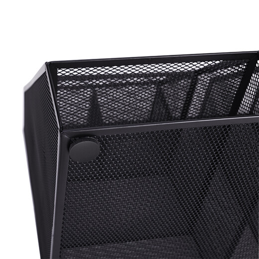 Deli multifunctional metal mesh combined file frame bookend office desktop file storage box multi-layer data shelf storage rack with pen holder black