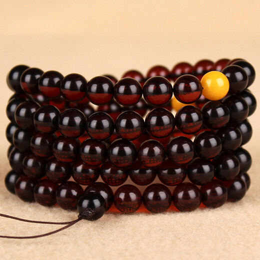 Zhenghe Jewelry A02 Blood Amber 108 Buddha Beads Bracelet, Diameter 8mm