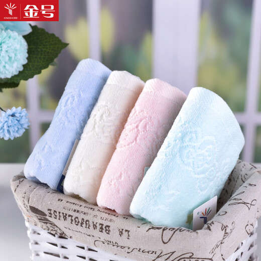 Gold number pure cotton cartoon little rocket children's face wash towel cartoon cut velvet kindergarten face wash towel children's sweat towel soft and water-absorbent 52*27CM 48g orange