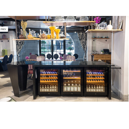 Gironde 40-piece embedded red wine cabinet, constant temperature wine cabinet, constant temperature wine cabinet, beverage cabinet, refrigerated cabinet, fresh cabinet, tea and beer cabinet, home fixed frequency handleless - dual temperature, 46 bottles