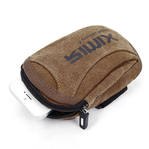 RIMIX waist bag, wrist bag, arm bag, mobile phone bag, waist bag, hanging bag, men's and women's sports bag, canvas mobile phone arm bag, military green, small size - suitable for mobile phones within 4.3 inches