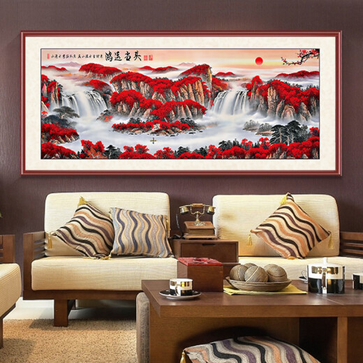 Long time no see [over 10,000 positive reviews] New Chinese style living room decoration painting Lucky Head mural sofa background wall hanging painting Lucky Head 50*110 rosewood color